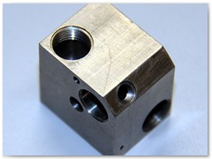 Pressure sensor component made from titanium.