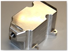 Electrical connection cap made on horizontal machining center.